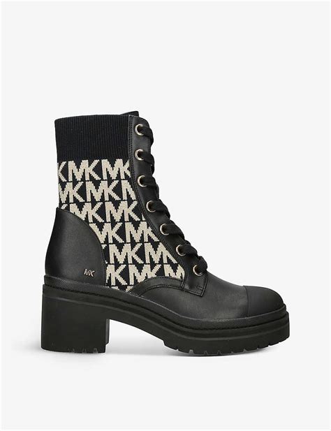 michael kors combat boots black|michael kors adjustable buckle boots.